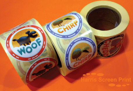 Glossy Stickers printed on rolls