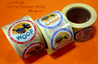 Glossy Stickers printed on rolls