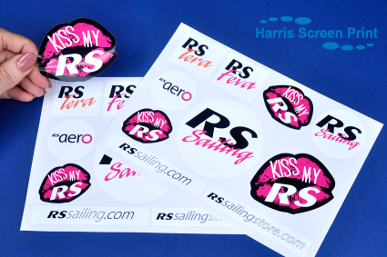 Waterproof Sticker Sheets printed for RS Sailing