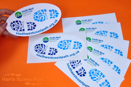 Waterproof oval stickers printed