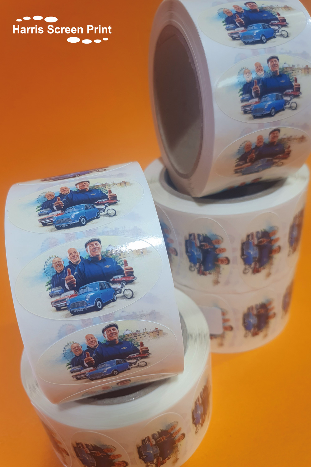 Oval Stickers on rolls printed