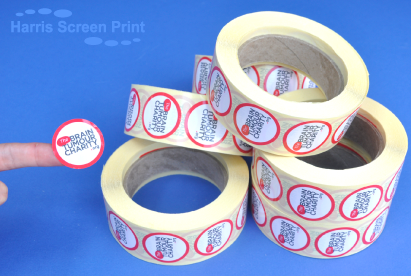 Brain Tumour Charity Fundraising Stickers on rolls