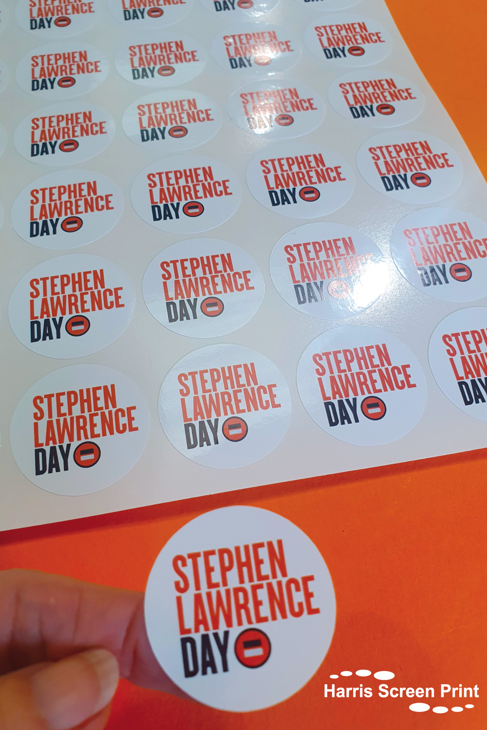 Charity Fundraising Labels for Stephen Lawrence Day
