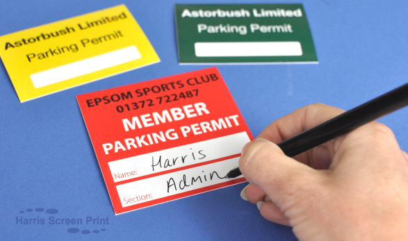 Cling windscreen permit stickers easy to write on