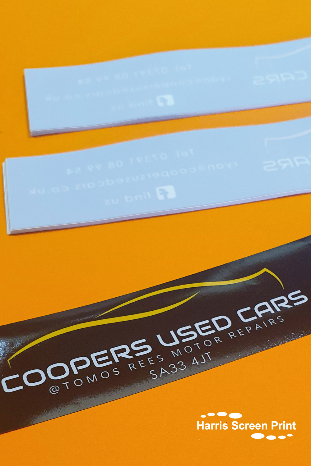 Motor Trade car stickers printed for rear windows
