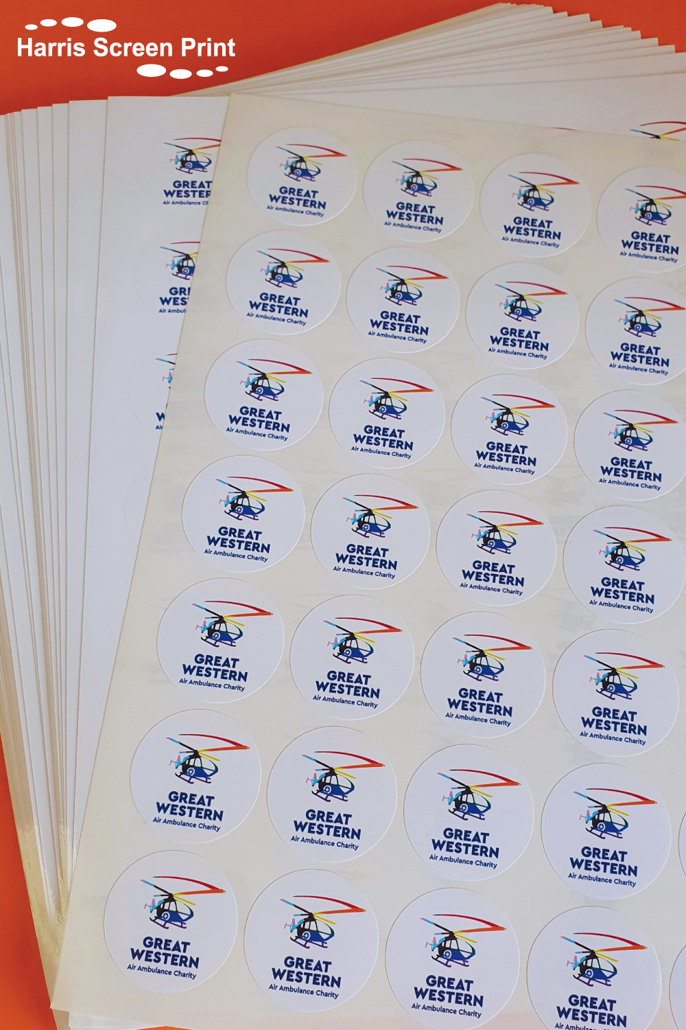 Fundraising Sticker Sheets for Air Ambulance Charity