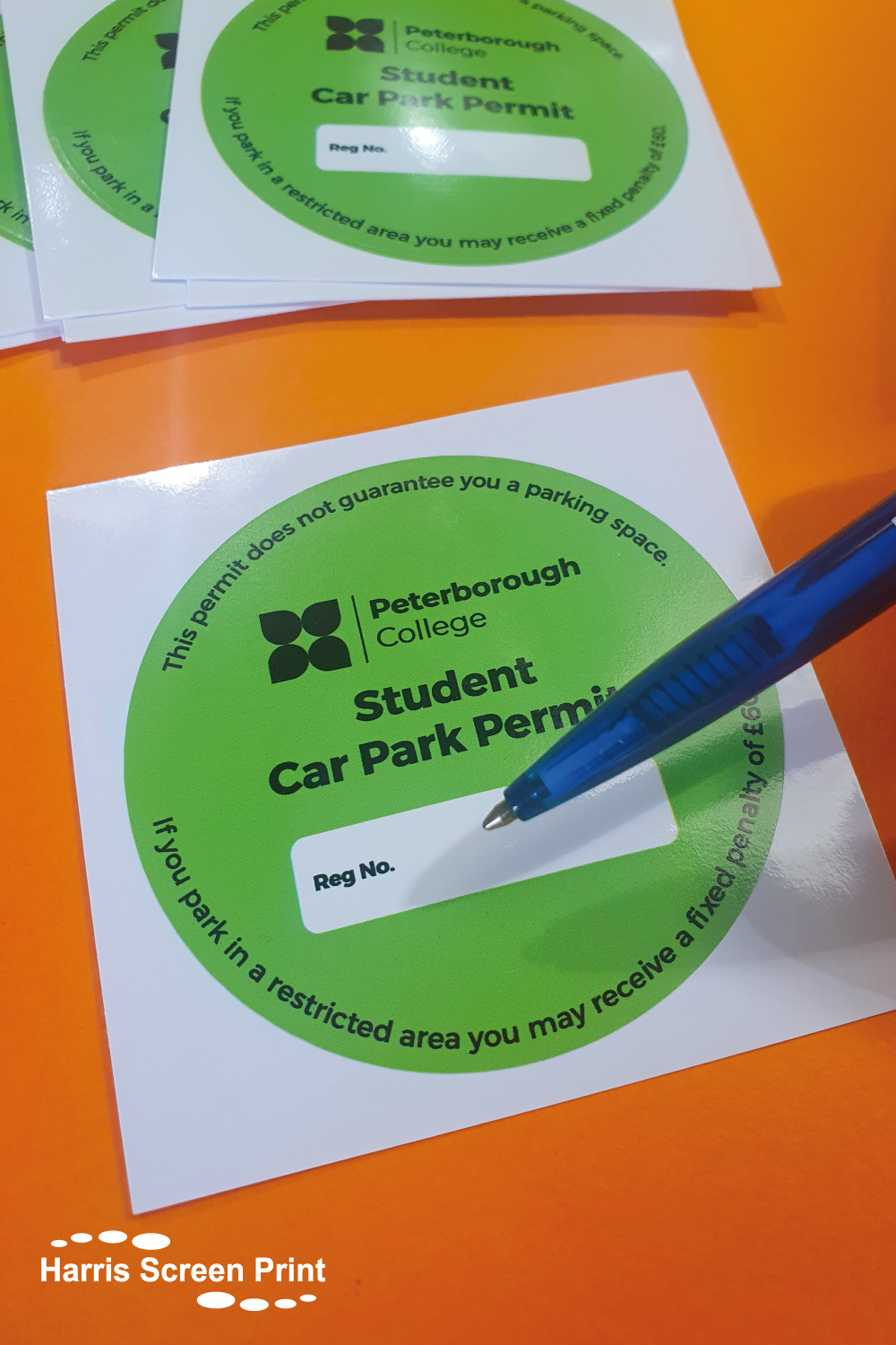 Student parking permits printed for Peterborough College